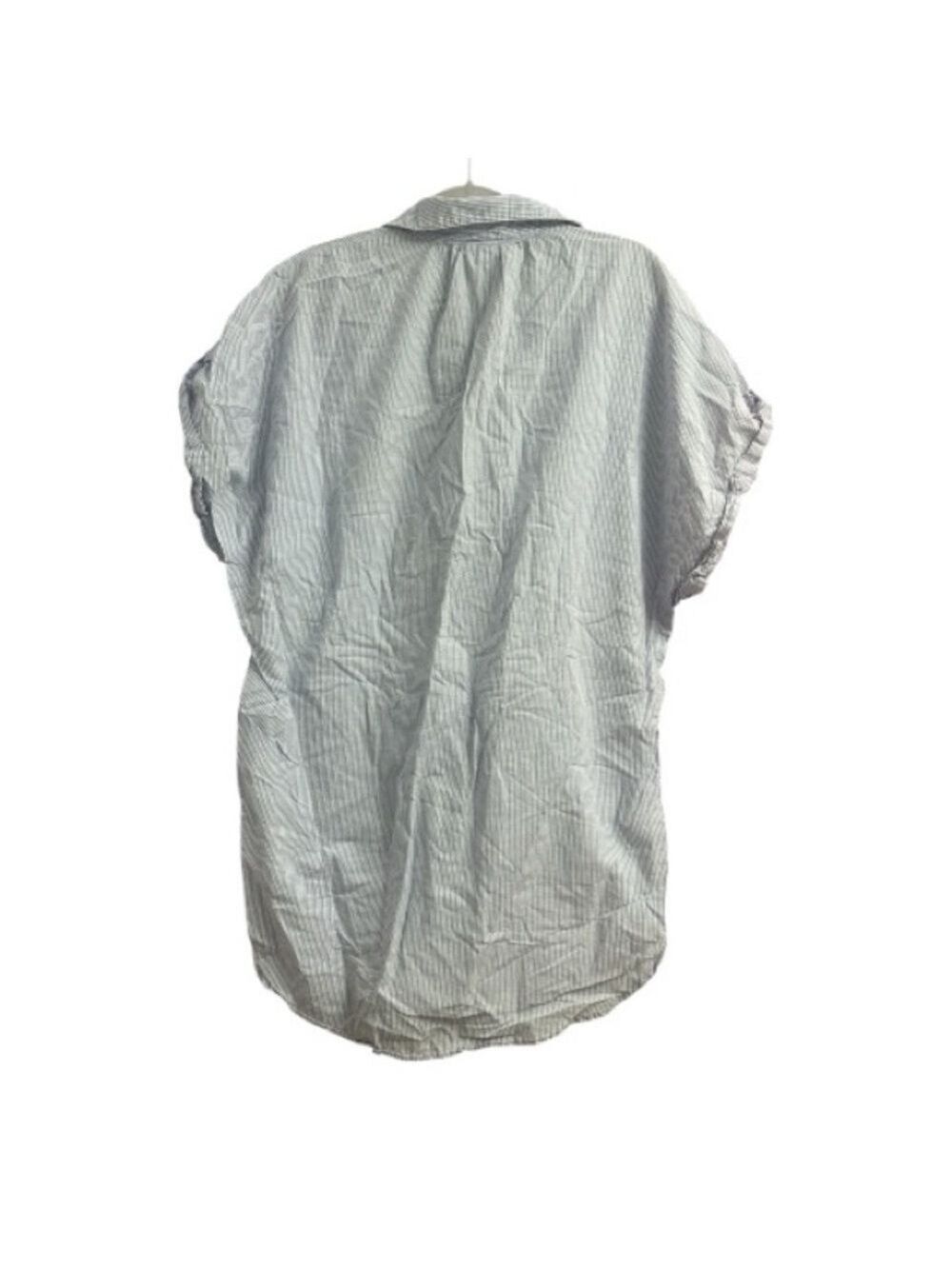 H&M L.O.G.G. Light Blue & White Stripe 100% Cotton Mini Shirt Dress - Picture 3 of 9